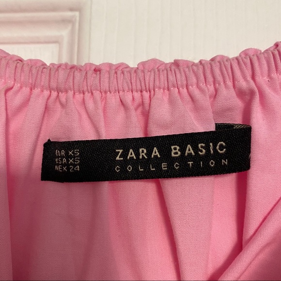 NWT Zara Pink Poplin Off Shoulder Top Size XS - Picture 6 of 8